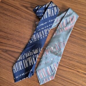 Stylish Vintage 60s  Men's Ties Set - Blue and Gray